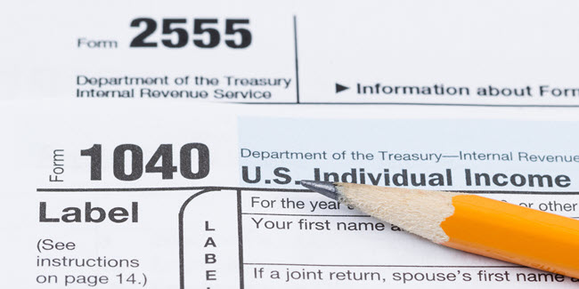 image of tax form 2555